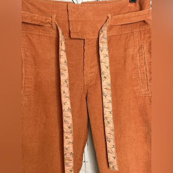 Sundance Emily Paper Bag Corduroy Pants Rust 8P NWOT - Picture 4 of 8